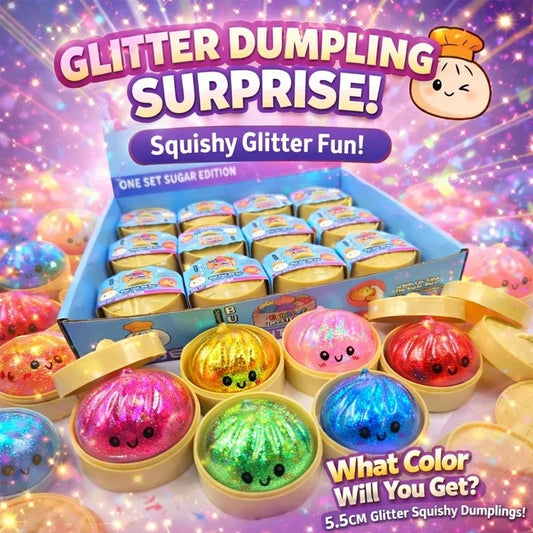 Glitter Dumpling Squishy Toy – Slow Rising Sensory Fidget Toy - Premium Dumpling Squishy